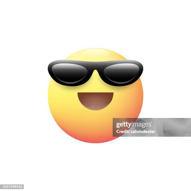 emoticon pastel color - sunglasses emoji stock illustrations