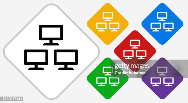 computer monitors network icon - computer screens multiple stock illustrations