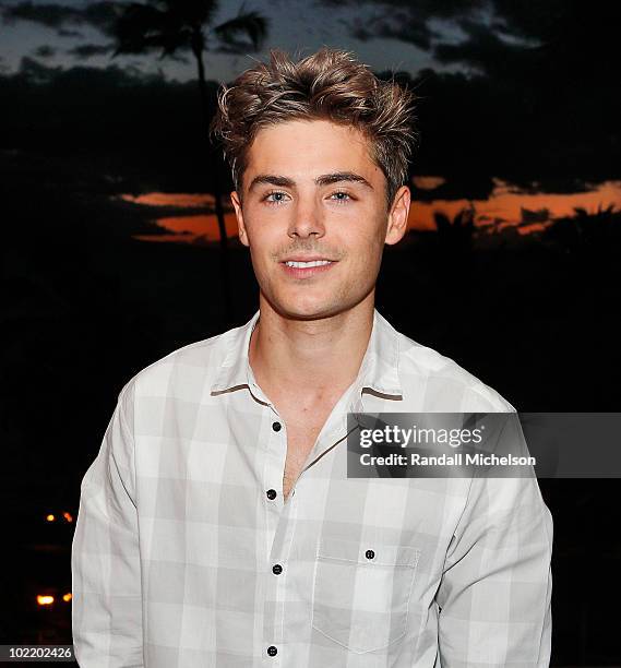 Actor Zac Efron at Mala Restaurant Party at the Maui Film Festival on June 17, 2010 in Wailea, Hawaii.