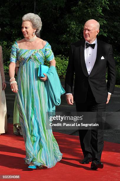 Princess Benedikte and Prince Richard zu Sayn-Wittgenstein-Berleburg attend the Government Pre-Wedding Dinner for Crown Princess Victoria of Sweden...