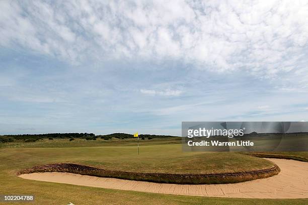 The 15th green is pictured during The Amateur Championship at Muirfield Golf Club on June 18, 2010 in Gullane, Scotland.