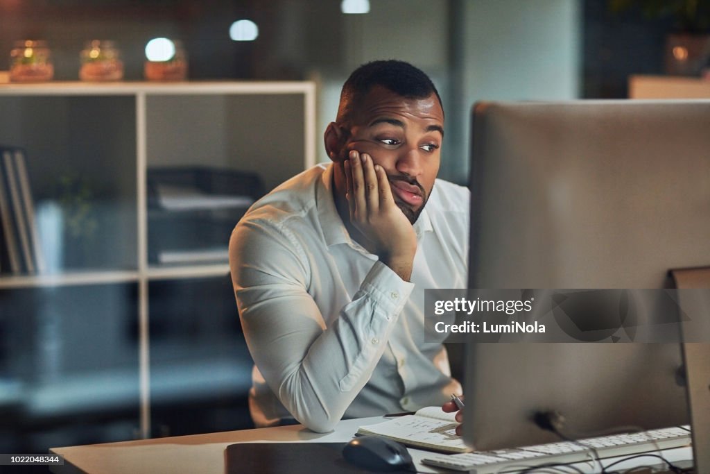 Staring at the screen but nothing's going in