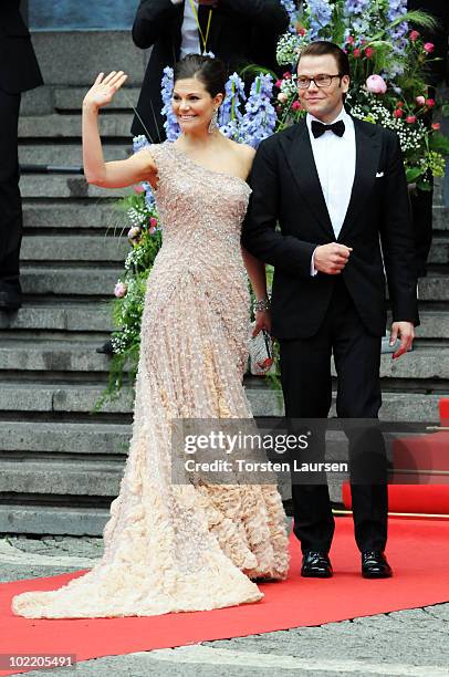 Princess Victoria of Sweden and fiance Daniel Westling attends the Government Gala Performance for the Wedding of Crown Princess Victoria of Sweden...