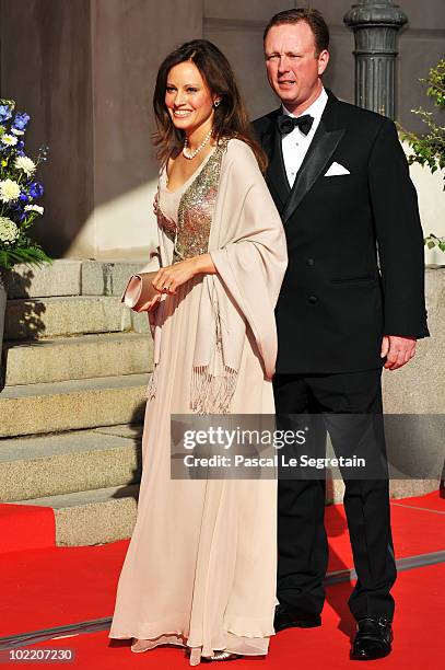 Gustav Prince of Sayn-Wittgenstein-Berleburg and Carina Axelsson attend the Government Pre-Wedding Dinner for Crown Princess Victoria of Sweden and...