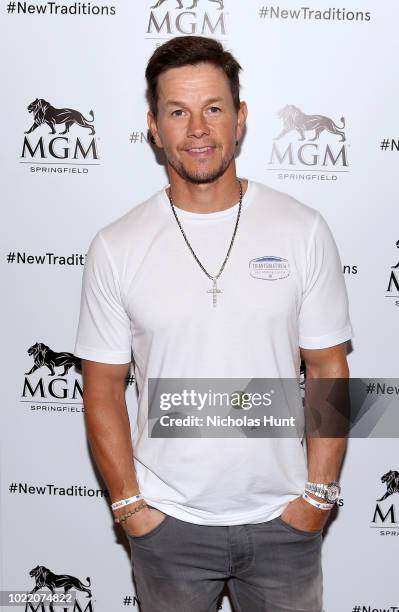 Mark Wahlberg announces the new Wahlburgers location coming to MGM Springfield in late 2019 on August 23, 2018 in Springfield, Massachusetts.