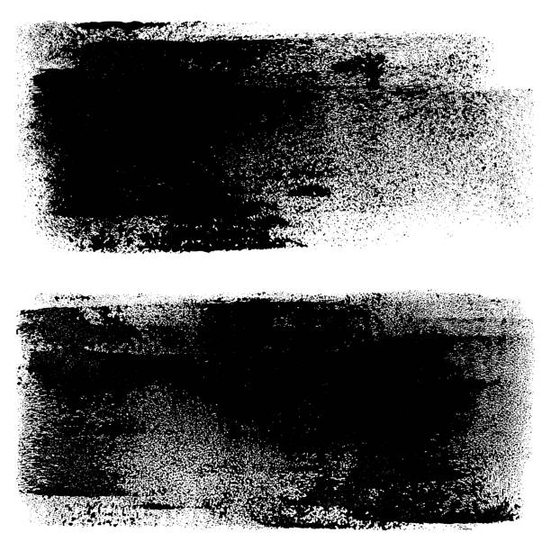 grunge design elements. paint roller strokes - scratched stock illustrations