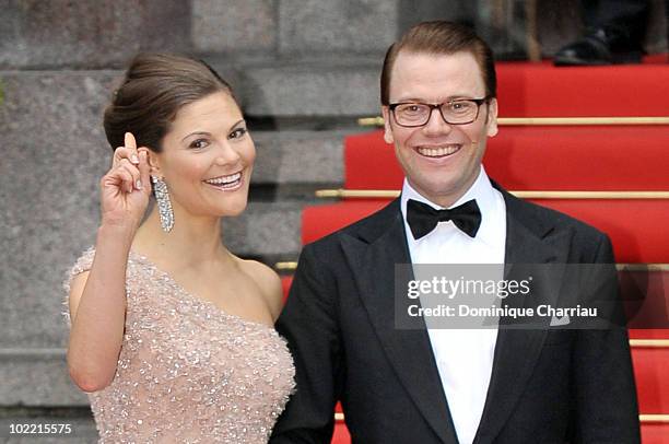 Crown Princess Victoria of Sweden and fiance Daniel Westling attend the Government Gala Performance for the Wedding of Crown Princess Victoria of...