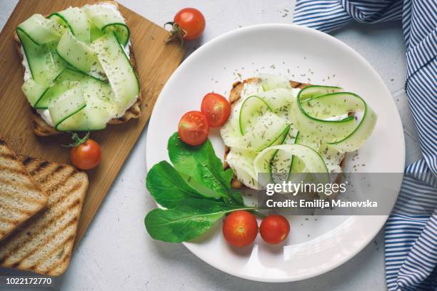 healthy breakfast - cucumber leaves stock pictures, royalty-free photos & images