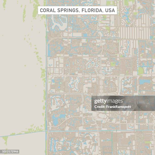 coral springs florida us city street map - coral springs stock illustrations