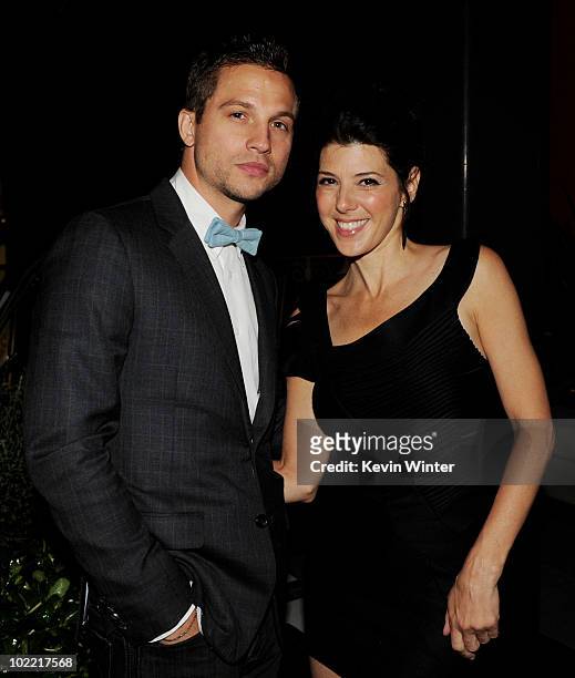 Actors Logan Marshall-Green and Marisa Tomei pose at the after party for the premiere of Fox Searchlight Pictures' "Cyrus" at the Nokia Club Terrace...