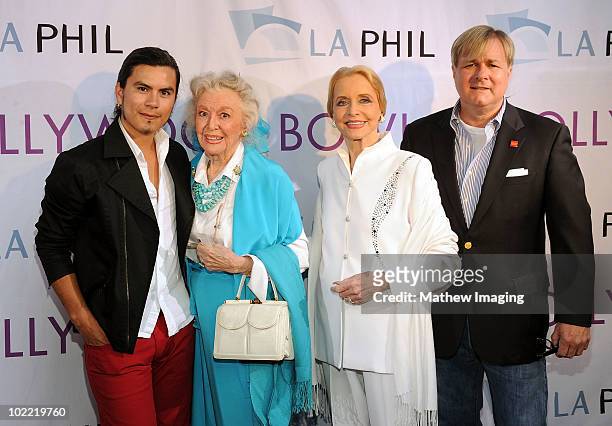 Fashion designer Raymundo Baltazar, actresses Anne Jeffreys, Ann Rutherford, and Jonathan Weedman arrive at the Hollywood Bowl Opening Night Gala...