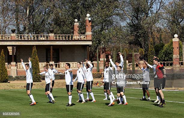 Players of Germany exercise during a training at Velmore Grande Hotel on June 19, 2010 in Pretoria, South Africa.