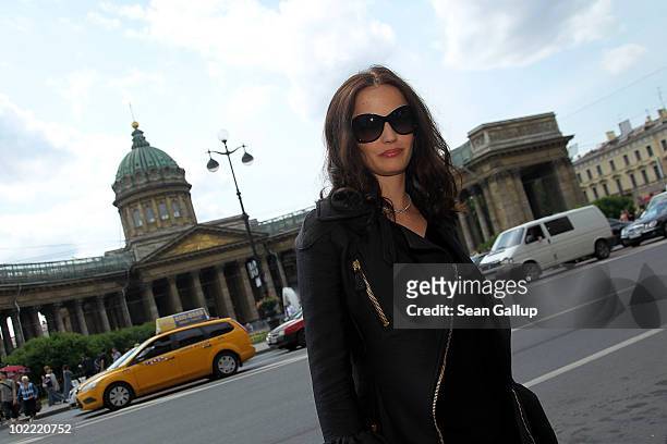 Actress Eva Green is seen during a photo session of Montblanc White Nights Festival on June 19, 2010 in Saint Petersburg, Russia.