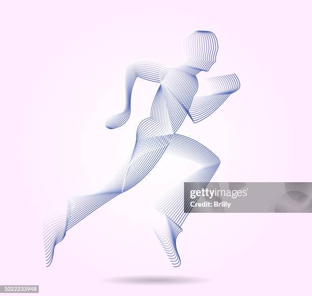 run man - man jumping hurdles clip art stock illustrations