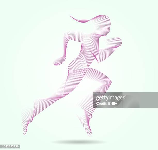 run women - abstract geometric silhouette woman stock illustrations