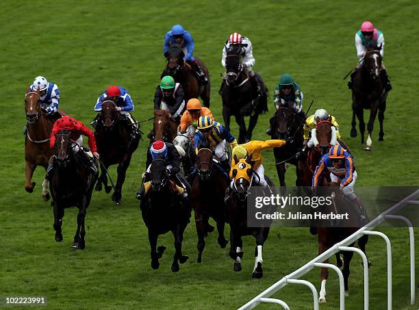 Johnny Murtagh and Starspangledbanner land The Golden Jubilee Stakes run on the 5th day of Royal Ascot at Ascot Racecourse on June 19, 2010 in Ascot,...
