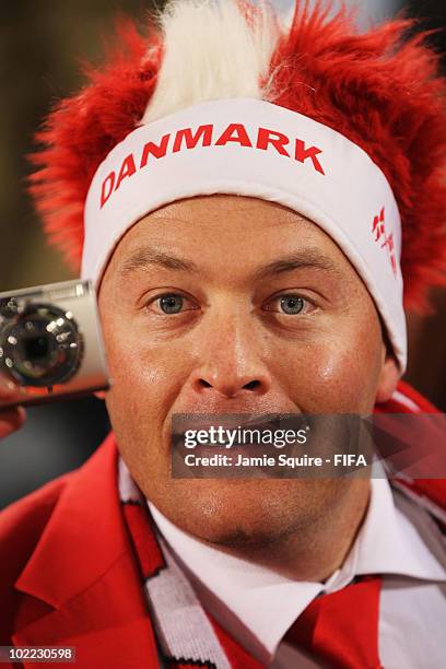 Denmark fan enjoys the atmosphere ahead of the 2010 FIFA World Cup South Africa Group E match between Cameroon and Denmark at Loftus Versfeld Stadium...