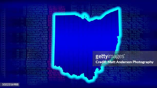 ohio - state with malicious code - columbus ohio map stock pictures, royalty-free photos & images
