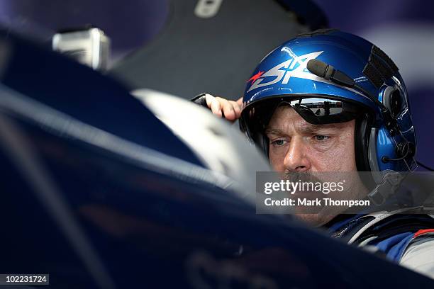 Sergey Rakhamanin of Russia at the Race Airport during the Red Bull Air Race New York Qualifying Day on June 19, 2010 in New Jersey.
