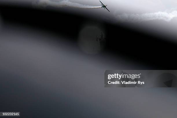 Michael Goulian of USA in action on the Hudson River during the Red Bull Air Race New York Qualifying Day on June 19, 2010 in New Jersey.