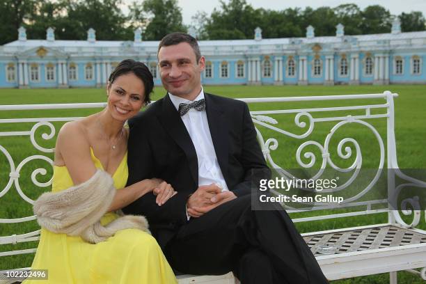 Boxer Vitali Klitschko and wife Natalia attend the Mariinsky Ball of Montblanc White Nights Festival at Catherine Palace on June 19, 2010 in Pushkin...