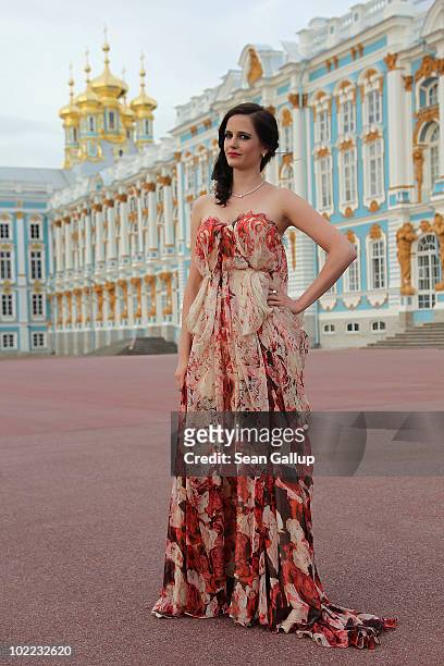 Actress Eva Green attends the Mariinsky Ball of Montblanc White Nights Festival at Catherine Palace on June 19, 2010 in Pushkin near Saint...