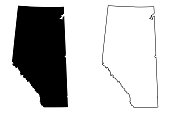 Alberta (Canada) map vector