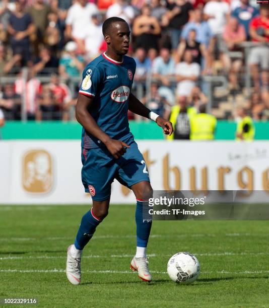 Dodi Lukebakio of Fortuna Duesseldorf controls the ball during the DFB Cup first round match between TuS RW Koblenz and Fortuna Duesseldorf at...