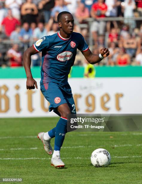 Dodi Lukebakio of Fortuna Duesseldorf controls the ball during the DFB Cup first round match between TuS RW Koblenz and Fortuna Duesseldorf at...