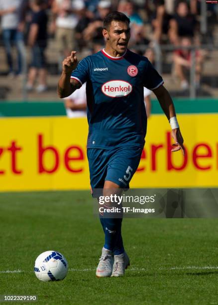 Kaan Ayhan of Fortuna Duesseldorf controls the ball during the DFB Cup first round match between TuS RW Koblenz and Fortuna Duesseldorf at Stadion...