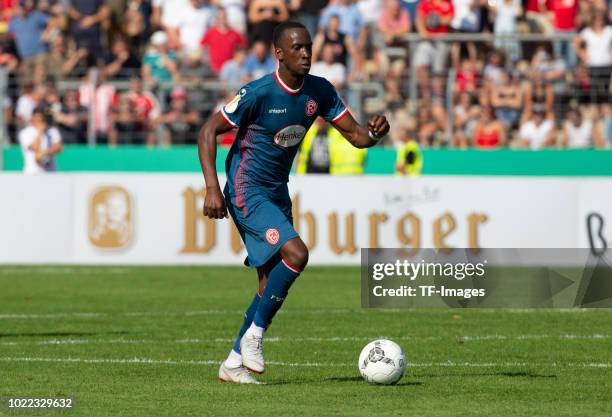 Dodi Lukebakio of Fortuna Duesseldorf controls the ball during the DFB Cup first round match between TuS RW Koblenz and Fortuna Duesseldorf at...