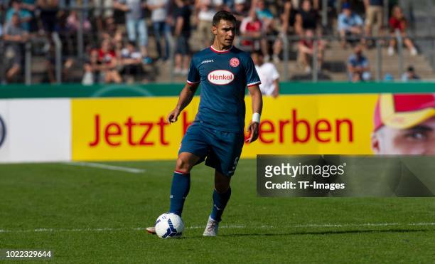 Kaan Ayhan of Fortuna Duesseldorf controls the ball during the DFB Cup first round match between TuS RW Koblenz and Fortuna Duesseldorf at Stadion...