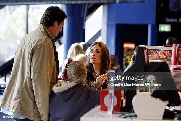 Glenn McGrath, Sara Leonardi and his children James and Holly arrive for the premiere of "Toy Story 3" at IMAX Darling Harbour on June 20, 2010 in...