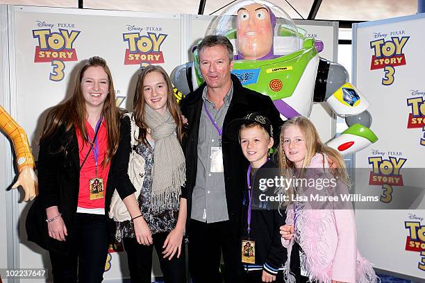 Steve Waugh arrives with family for the premiere of "Toy Story 3" at IMAX Darling Harbour on June 20, 2010 in Sydney, Australia.