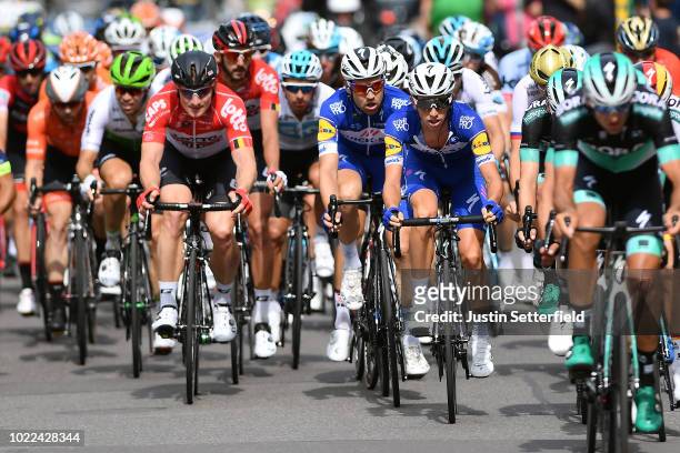 Andre Greipel of Germany and Team Lotto Soudal / Maximilian Schachmann of Germany and Team Quick-Step Floors / James Knox of Great Britain and Team...