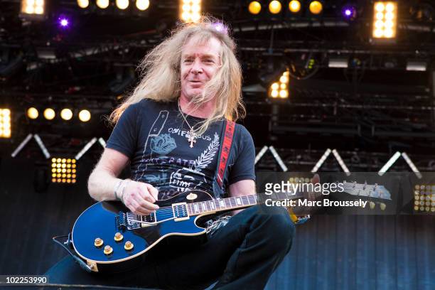 Doug Scarratt of Saxon performs on stage at Hellfest Festival on June 20, 2010 in Clisson, France.