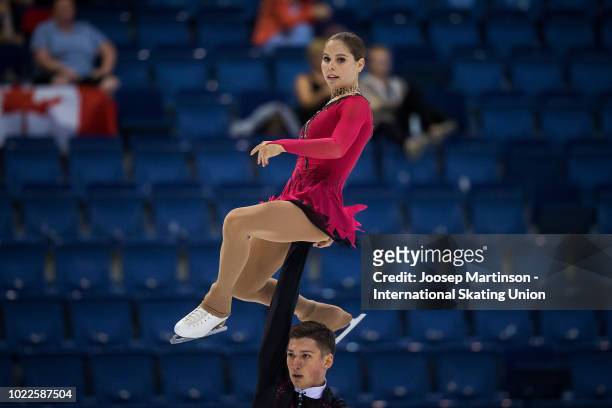 Anastasia Mishina and Aleksandr Galliamov of Russia compete in the Junior Pairs Free Skating during the ISU Junior Grand Prix of Figure Skating at...