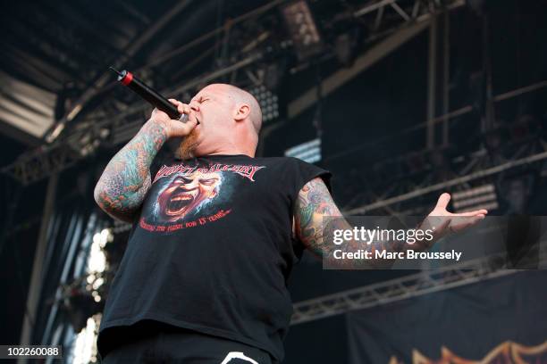 Rob Dukes of Exodus performs onstage at Hellfest Festival on June 20, 2010 in Clisson, France.