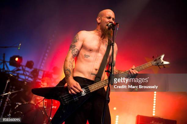 Nick Oliveri of Mondo Generator performs onstage at Hellfest Festival on June 20, 2010 in Clisson, France.