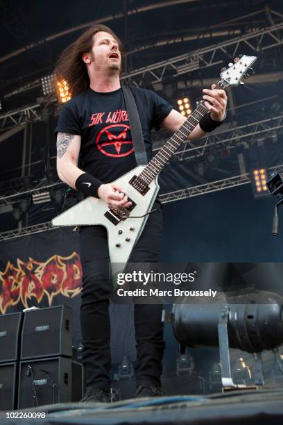 Jack Gibson of Exodus performs onstage at Hellfest Festival on June 20, 2010 in Clisson, France.