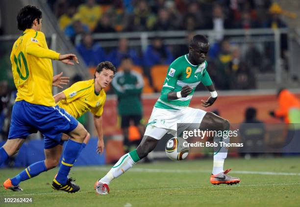 Ismael Tiote of the Ivory Coast during the 2010 FIFA World Cup South Africa Group G match between Brazil and Ivory Coast at Soccer City Stadium on...