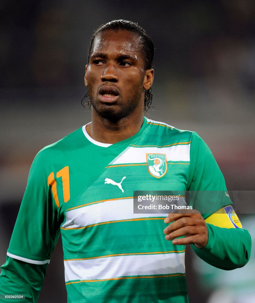 Didier Drogba of the Ivory Coast during the 2010 FIFA World Cup
