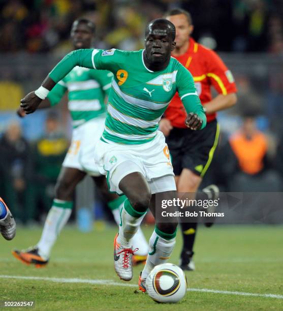 Ismael Tiote of the Ivory Coast during the 2010 FIFA World Cup South Africa Group G match between Brazil and Ivory Coast at Soccer City Stadium on...