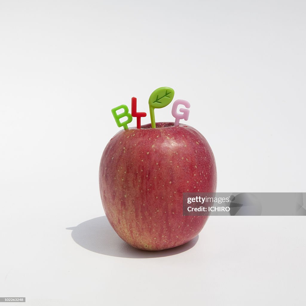 BLOG sign on apple