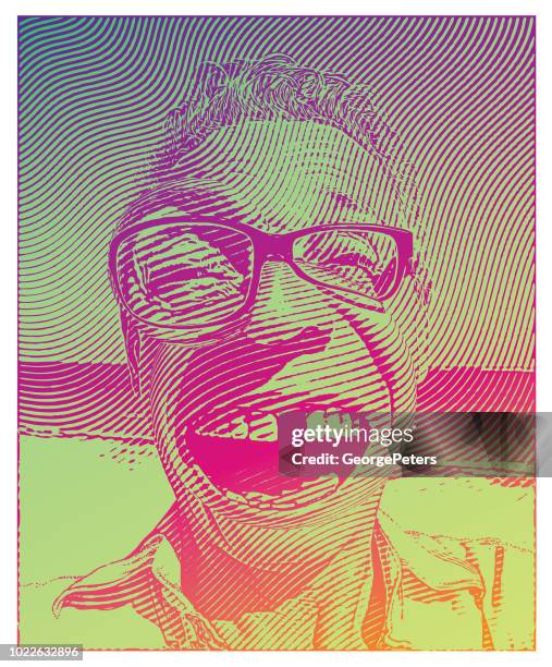 senior man missing tooth with a funny facial expression - man with missing tooth stock illustrations