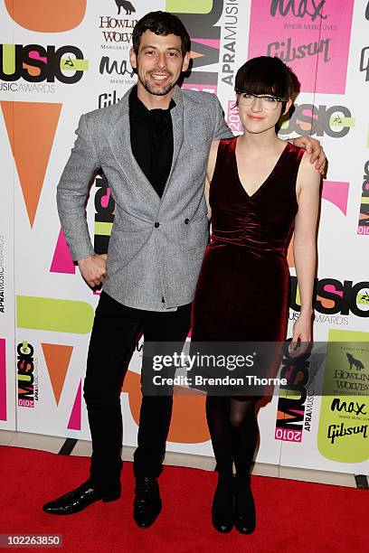 Jake Stone and Megan Washington arrive at the Australasian Performing Rights Association Music Awards at the Sydney Convention & Exhibition Centre on...