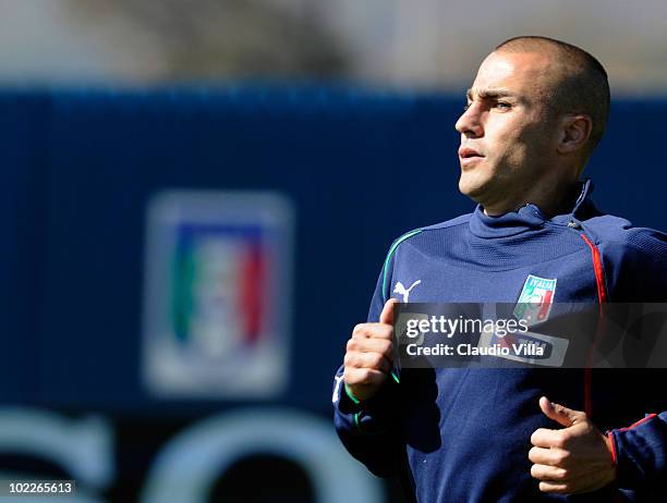 Fabio Cannavaro of Italy warms up during Training for the 2010 FIFA World Cup on June 21, 2010 in Centurion, South Africa.