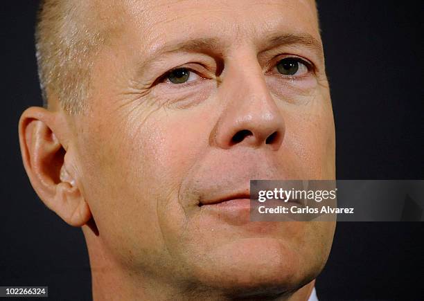 Actor Bruce Willis attends Sobieski press conference at Hotel Ritz on June 21, 2010 in Madrid, Spain.