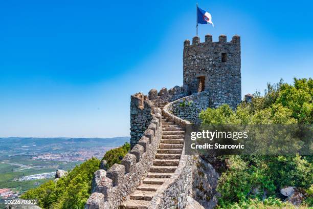 castle of the moors - portugal - sintra portugal stock pictures, royalty-free photos & images