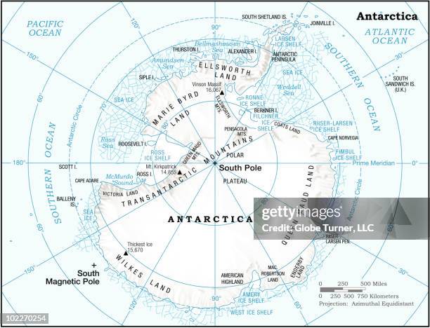 antarctica continent map - south pole stock illustrations